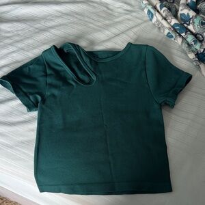 Aura Teal Short Sleeve Top